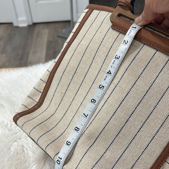 Fossil Cream and Brown Tote with Colorful Handles - Picture 6 of 7